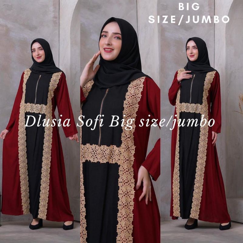 Daster arab DLUSIA SOFI Dress Rayon Renda big size jumbo