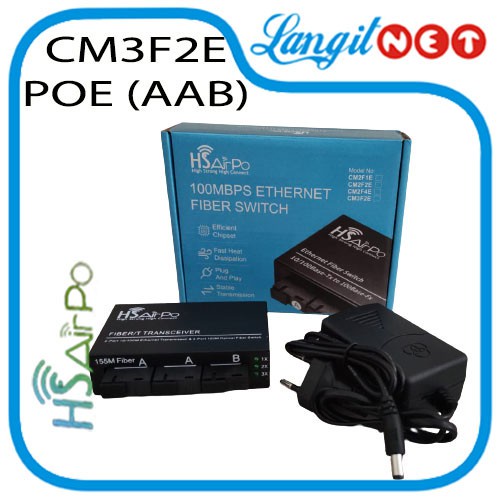 HS AIRPO CM3F2E POE SUPPORT MEDIA CONVERTER 3 FIBER 2 ETH