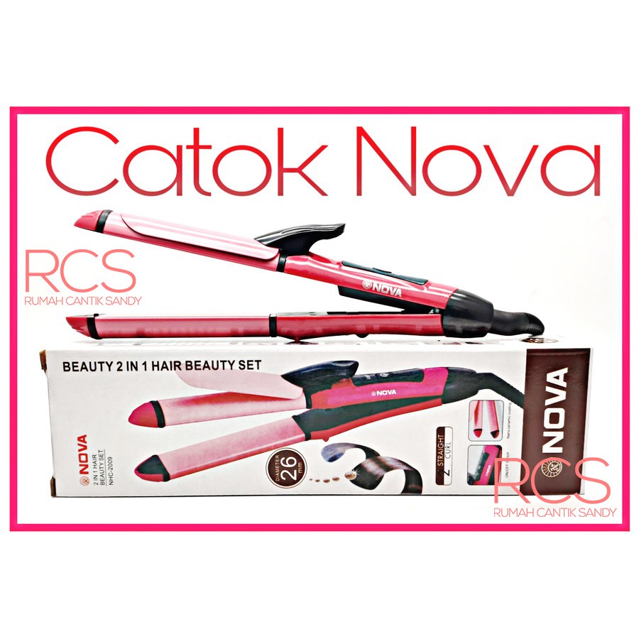 NOVA NHC-2009 ~ 2in1 Lurus &amp; Keriting curly ~ Catokan Rambut Mini