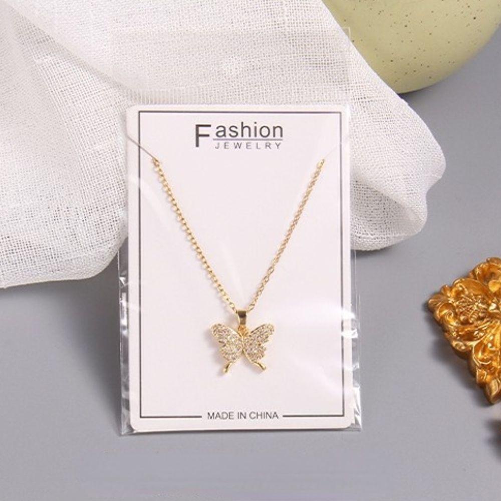 Mxbeauty Wanita Rantai Klavikula Desain Rasa Baja Titanium Cinta Hati Kupu-Kupu Ikatan Simpul Cahaya Mewah Liontin Choker