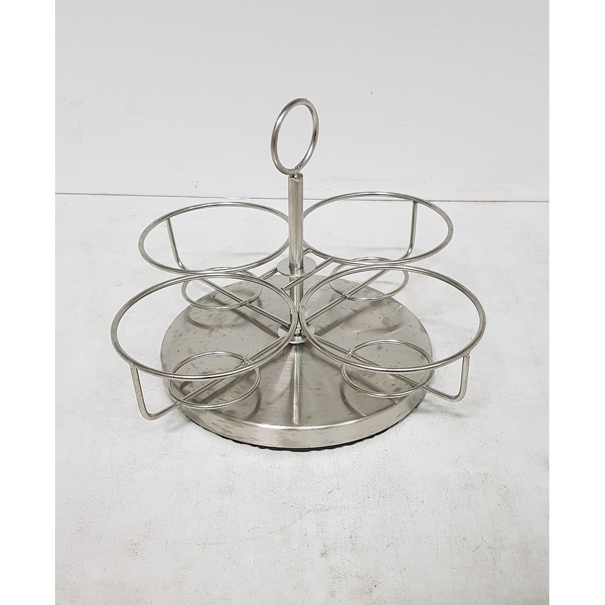 Condiment Tempat Bumbu Meja - Seasoning Pot Stainless with Rack