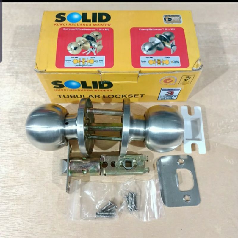 Kunci Bulat Pintu Kamar Mandi Solid T60x300 - Kunci Bulat Solid - Kunci Bulat Pintu Kamar Mandi Stai