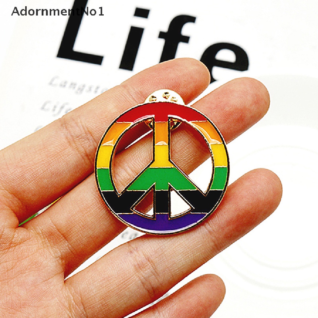 (AdornmentNo1) 1pc Bros / Pin Desain Simbol Peace Gaya Hippie Untuk Aksesoris Kerah Pakaian