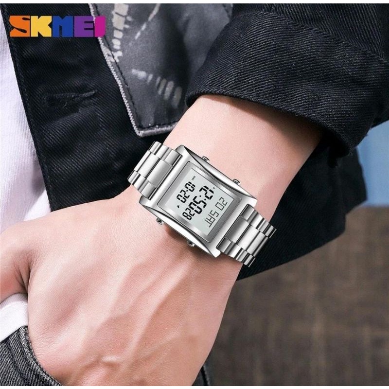 SKMEI 1812 Jam Tangan Pria Wanita Digital Dual Time Tali Stainless Steel