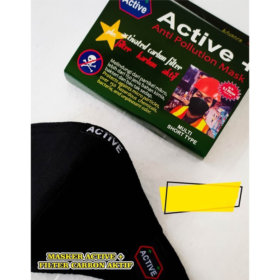 Masker Anti Virus/Masker Anti Polusi/masker kesehatan Masker Active +