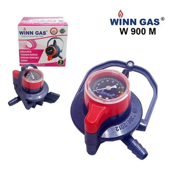 Regulator winn gas W-900 M regulator pengaman dan meteran Triple lock SNI