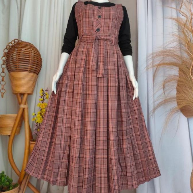 COD Promo GAMIS REMAJA OVERALL MOTIF KOTAK-KOTAK INER LEPAS TERBARU ff