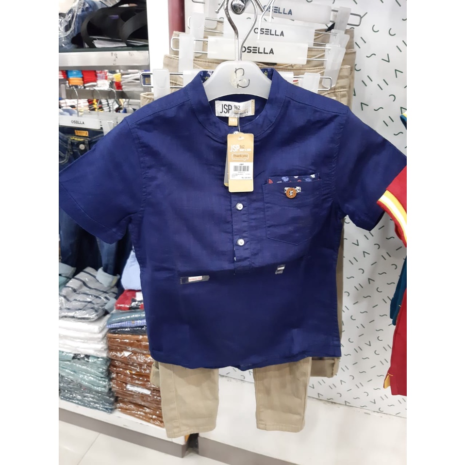 JSP 962 Baju Kemeja  Anak Laki Laki Lengan Pendek Usia 5-14 Tahun