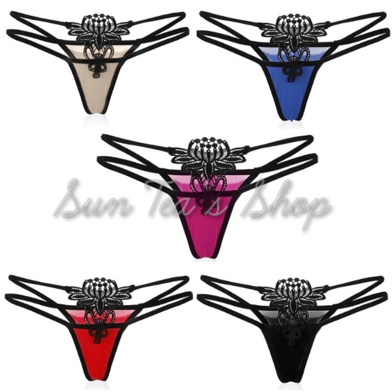 GS234 Sexy embroidery brokat g string straps side thongs
