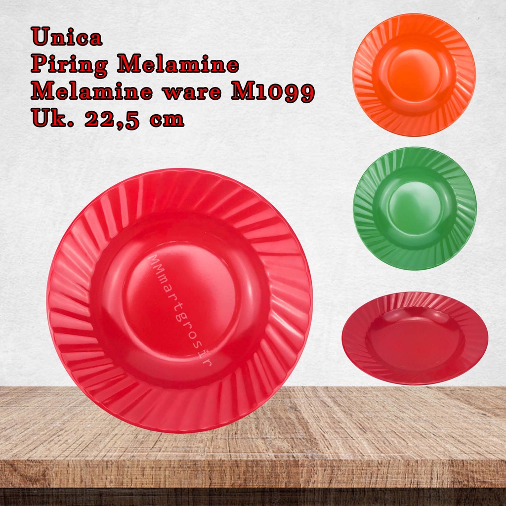 Unica / Piring Melamine / Melamine ware / M1099 / Uk.22.5X22.5 cm