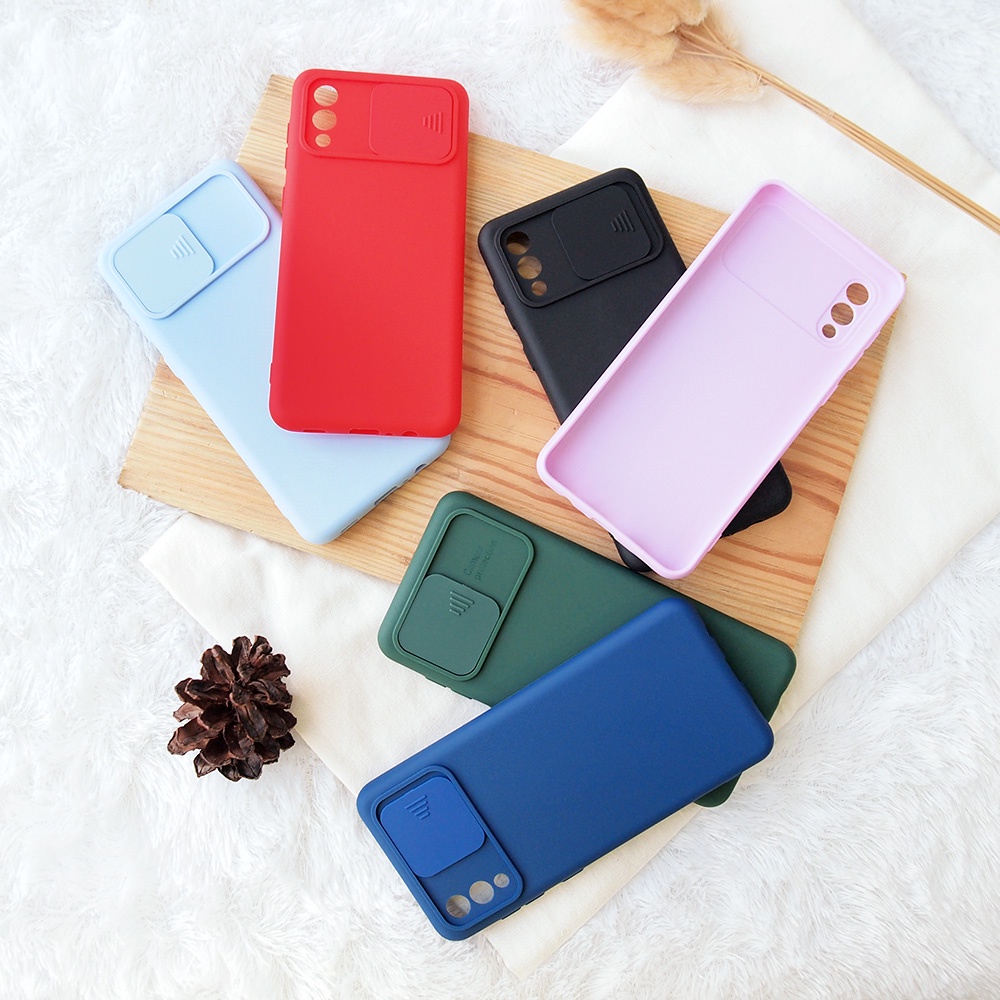 SOFTCASE SLIDE CAMERA SAMSUNG A31 A12 A51 A52 A72 A01 A01 CORE A02 A02S A20S A32 CASE LENS COVER POLOS