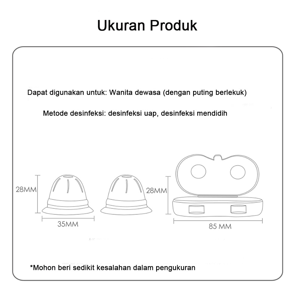 Penarik Puting Silikon Silicone Nipple Puller | Corrector Cup Vacuum Isi 2pcs + box