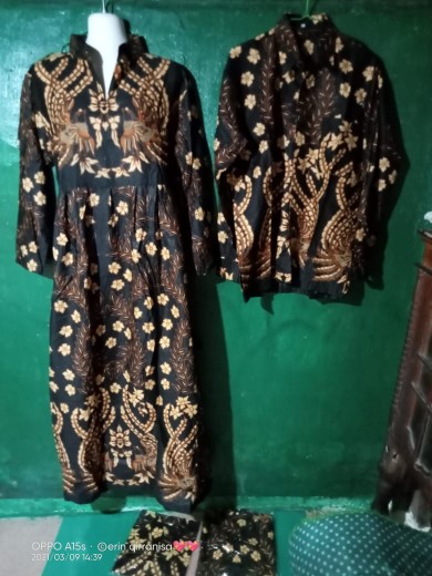 Baju Setelan Batik Keluarga Motif Cendrawasih Kuning / Bisa Pisah Batik Anak