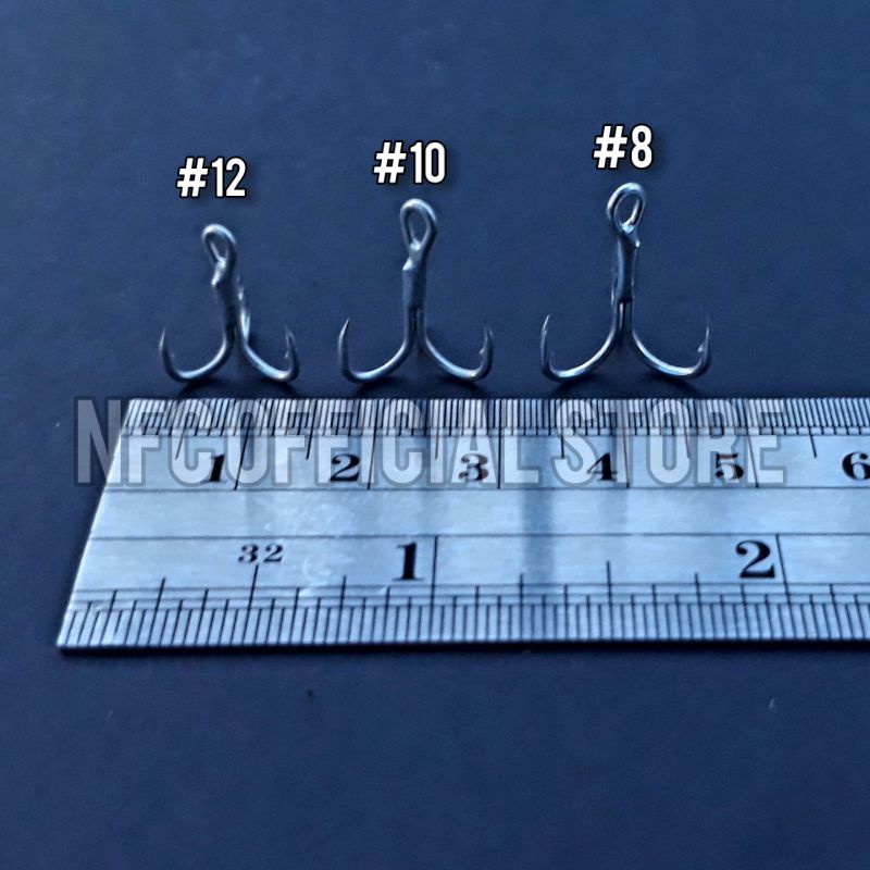 1 pack isi 4 pcs Treble Hook BKB EXTRA Strong cutting point size #14 #12 #10 #8 untuk lure size 3cm-12cm