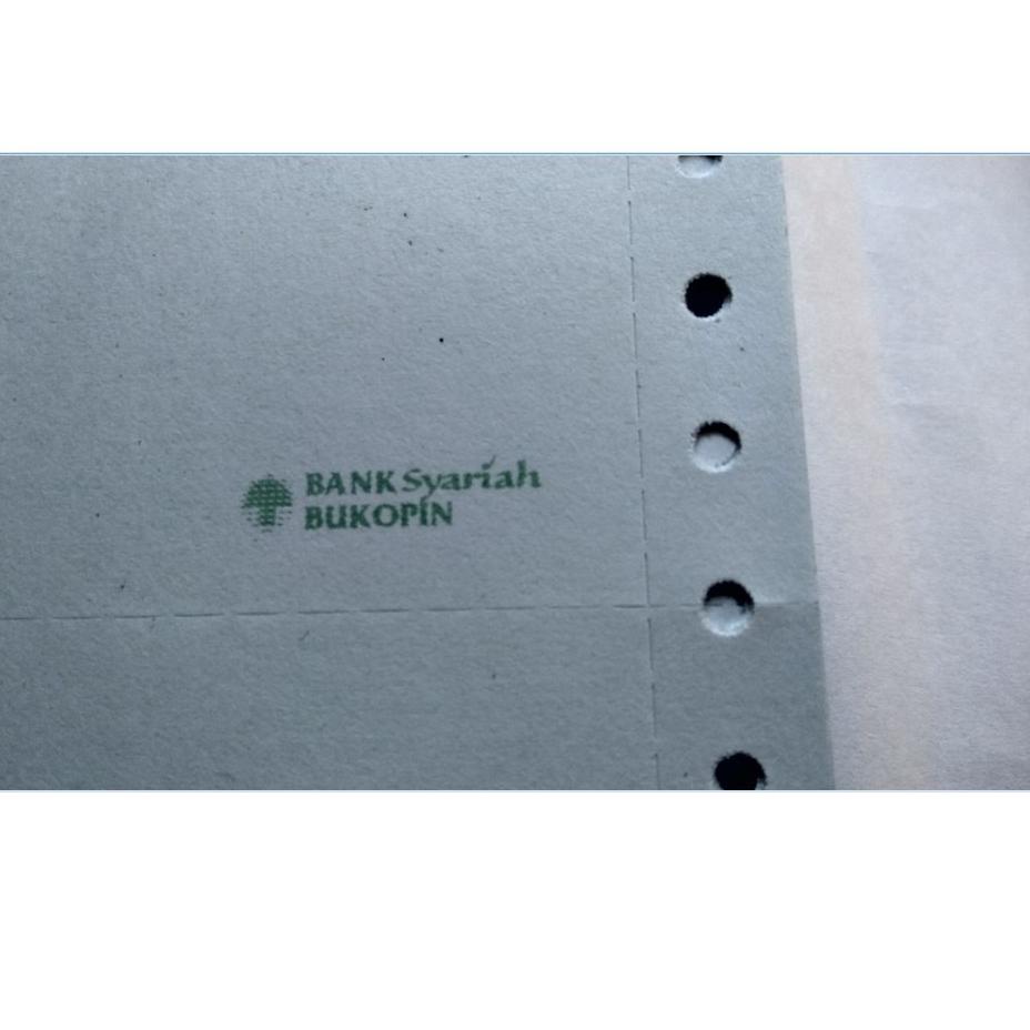 

[KODE PRODUK ABCLS8797] Kertas Continuous Form Struk PPOB PLN A4 Dibagi 4 Rangkap 1 Eceran Logo Bank BSB ( BUKOPIN Syariah)