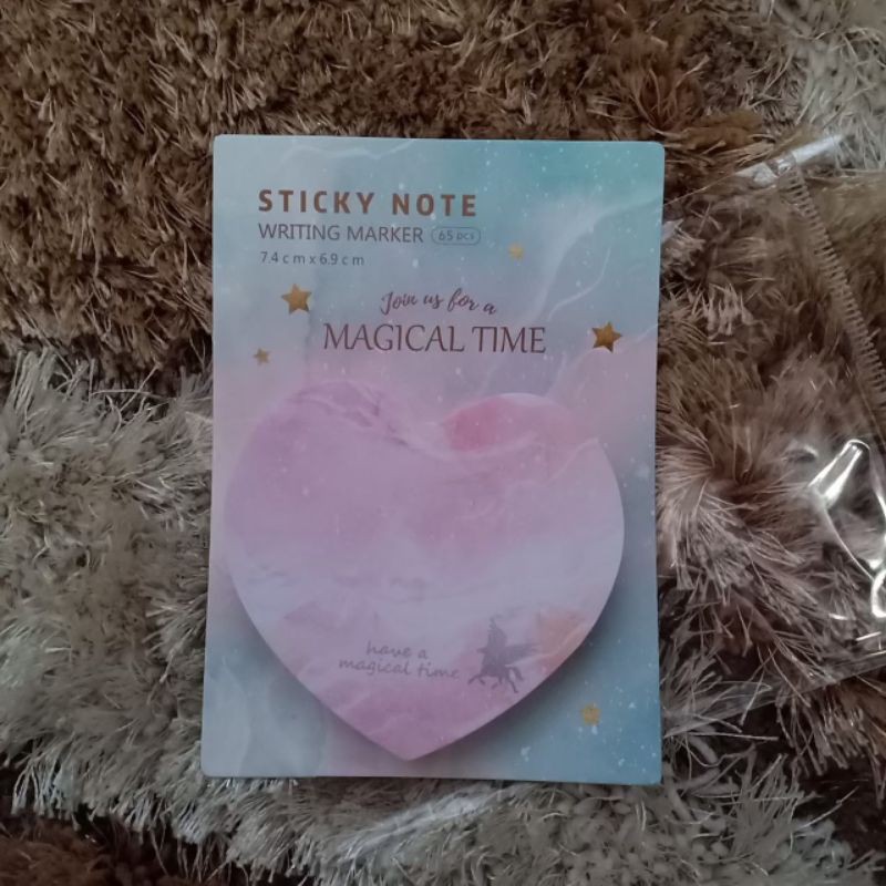 

[New] Sticky Notes Memo Pad Motif hati/love, dll