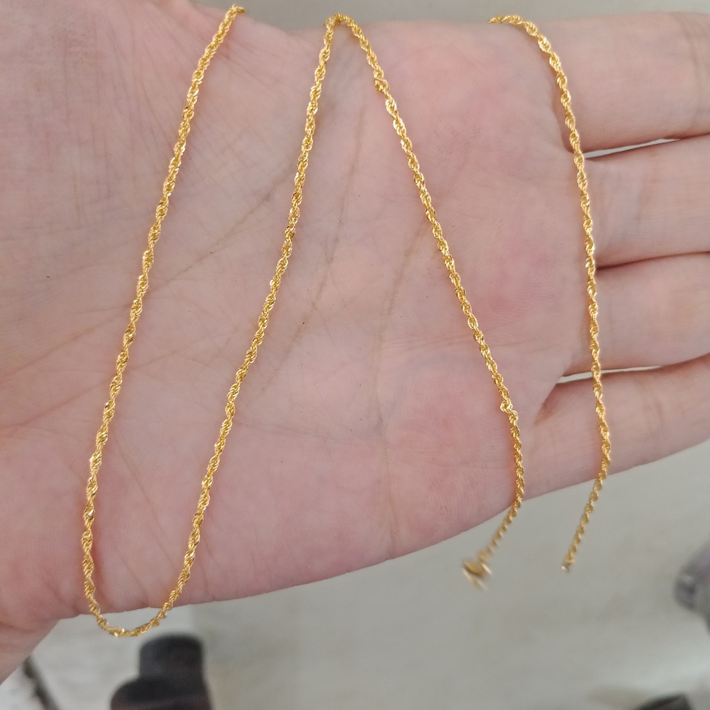 Kalung rantai tali anak dan dewasa emas asli kadar 700 70% 22 trixie chain holo tambang korea lilit nori superlite