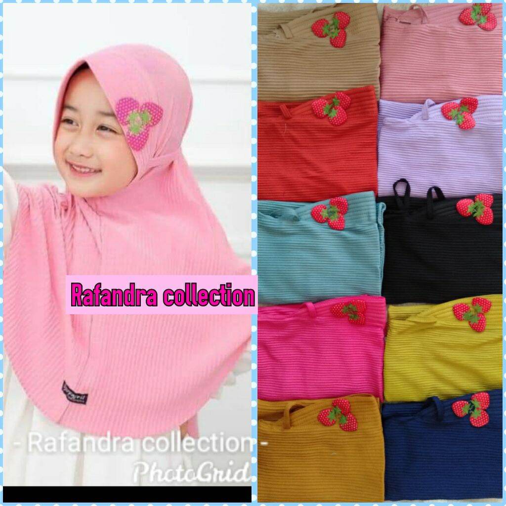 Plisket strobery tali 3-8thn/hijab plisket murah hijab plisket anak sd/hijab plisket anak tk/hijab p