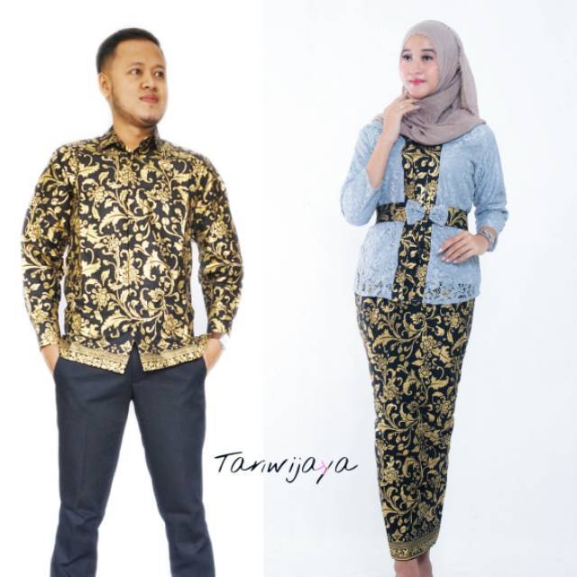 Baju Batik Couple Model Brokat Kemeja Lengan Panjang