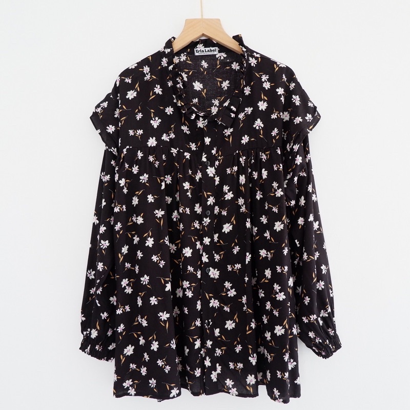 Kemeja Motif Oversize XXL LD 130  Rayon Bigsize Blouse Jumbo-7
