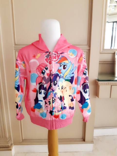 GA2691 LITTLE PONY OUTER PINK / JACKET HOODIE ANAK PINK / JAKET OUTER LITTLE PONY IMPORT MURAH