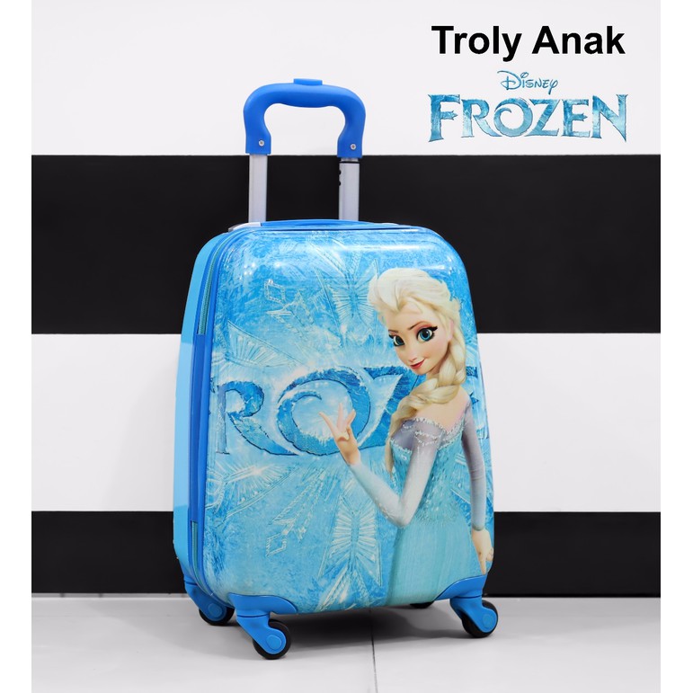 "Tas Koper Travel Anak Fiber Frozen 4Roda"