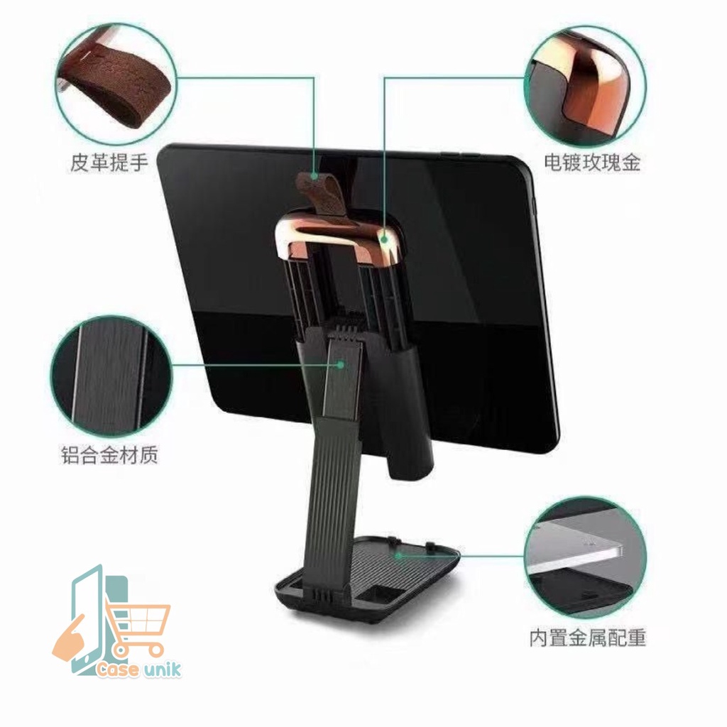 Hd1 iPad phone Holder meja HP iPad TAB Samsung dudukan hp stand phone Holder lipat universal zoom multi fungsi CS3525