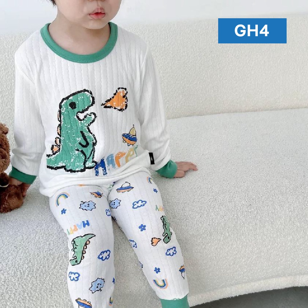 LAPAGO - Baju Tidur Piyama Anak Laki laki Perempuan Setelan Import Lembut 1-8 Thn Type GH