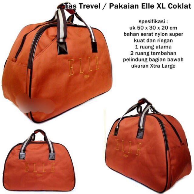 Jual TRAVEL BAG TAS KOPER JINJING PAKAIAN ELLE COKLAT MUDA (BANYAK WARNA) Shopee Indonesia