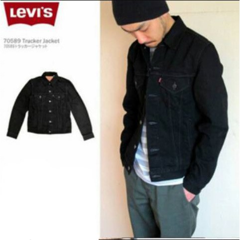 JAKET JEANS PRIA LEVIS HITAM PEKAT KEREN / BLACK