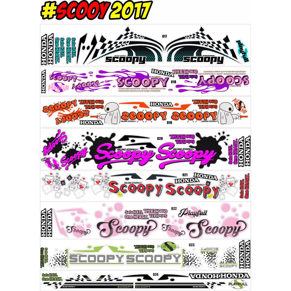 stiker striping scoopy fi 2017 modifikasi