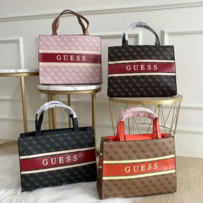 Terbatas Tas Tote Bag Guess Original Branded Store Terbaru Mb299 - Black Terbatas