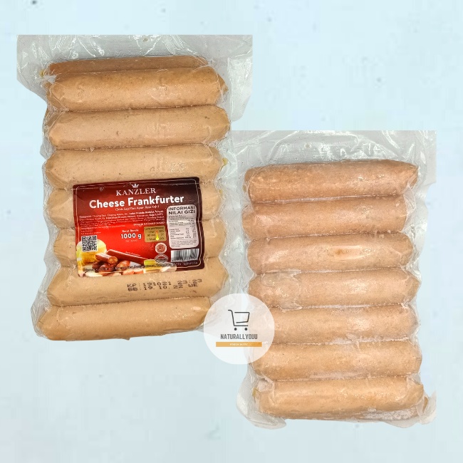 Kanzler Cheese Frankfurter 1KG Sosis Ayam Keju