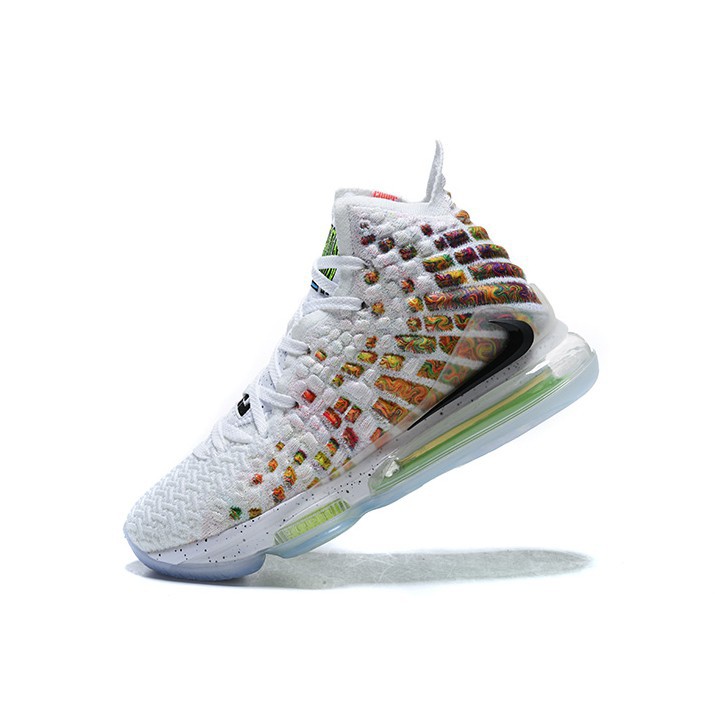 lebron 17 multicolor white