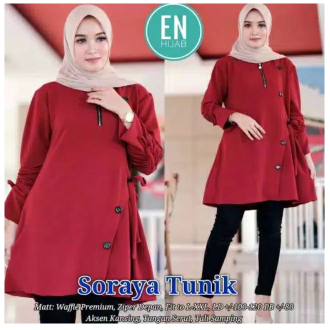 [COD] Baju Tunik Atasan Wanita Jumbo Murah - Soraya Tunic Big Size L/XL/XXL/Atasan Muslim Wanita