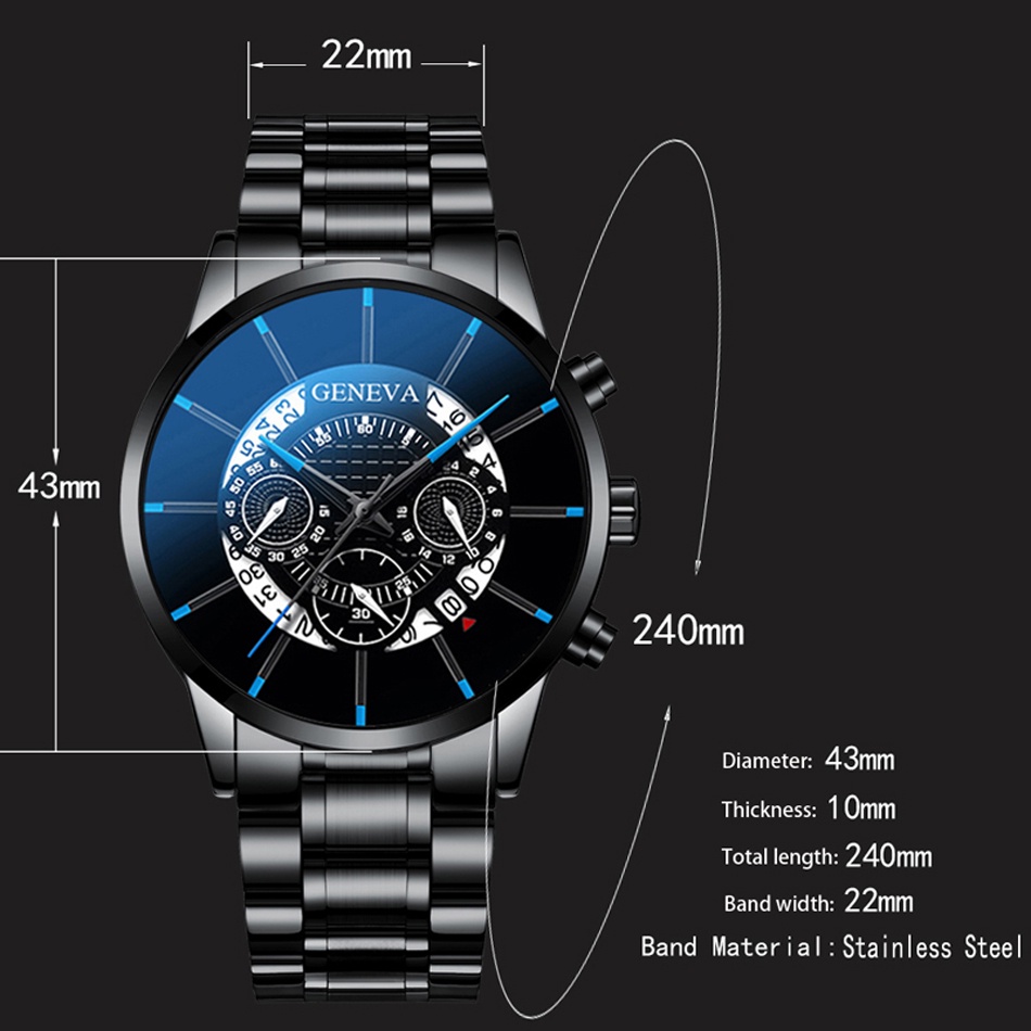 Jam tangan GENEVA pria jam tangan fashion sabuk kuarsa baru