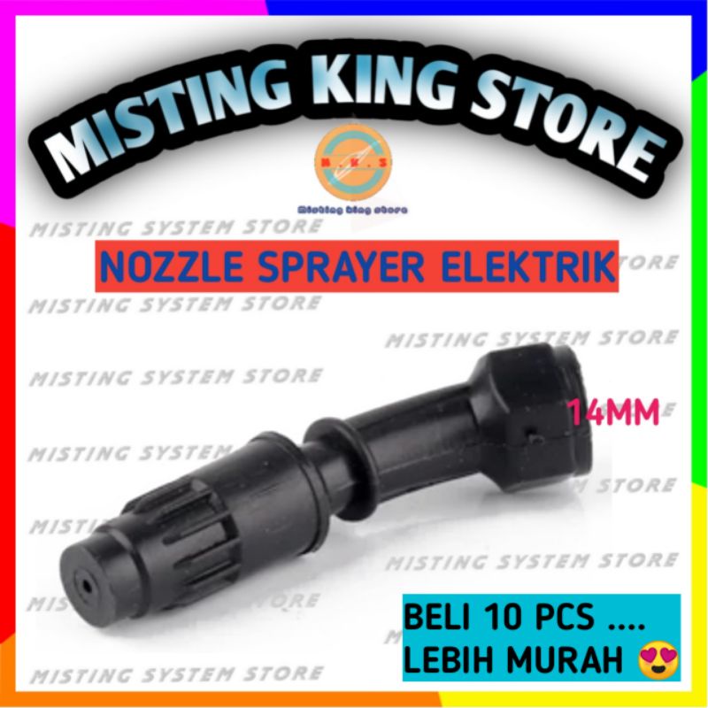 NOZZLE SPRAYER ELEKTRIK SPUYER KNAPSACK 1 LUBANG NOZLE BENGKOK ALAT SIRAM TAMAN KEBUN SPRAY AIR GENDONG POMPA DC 12V KONEKTOR DRAT DALAM 14MM