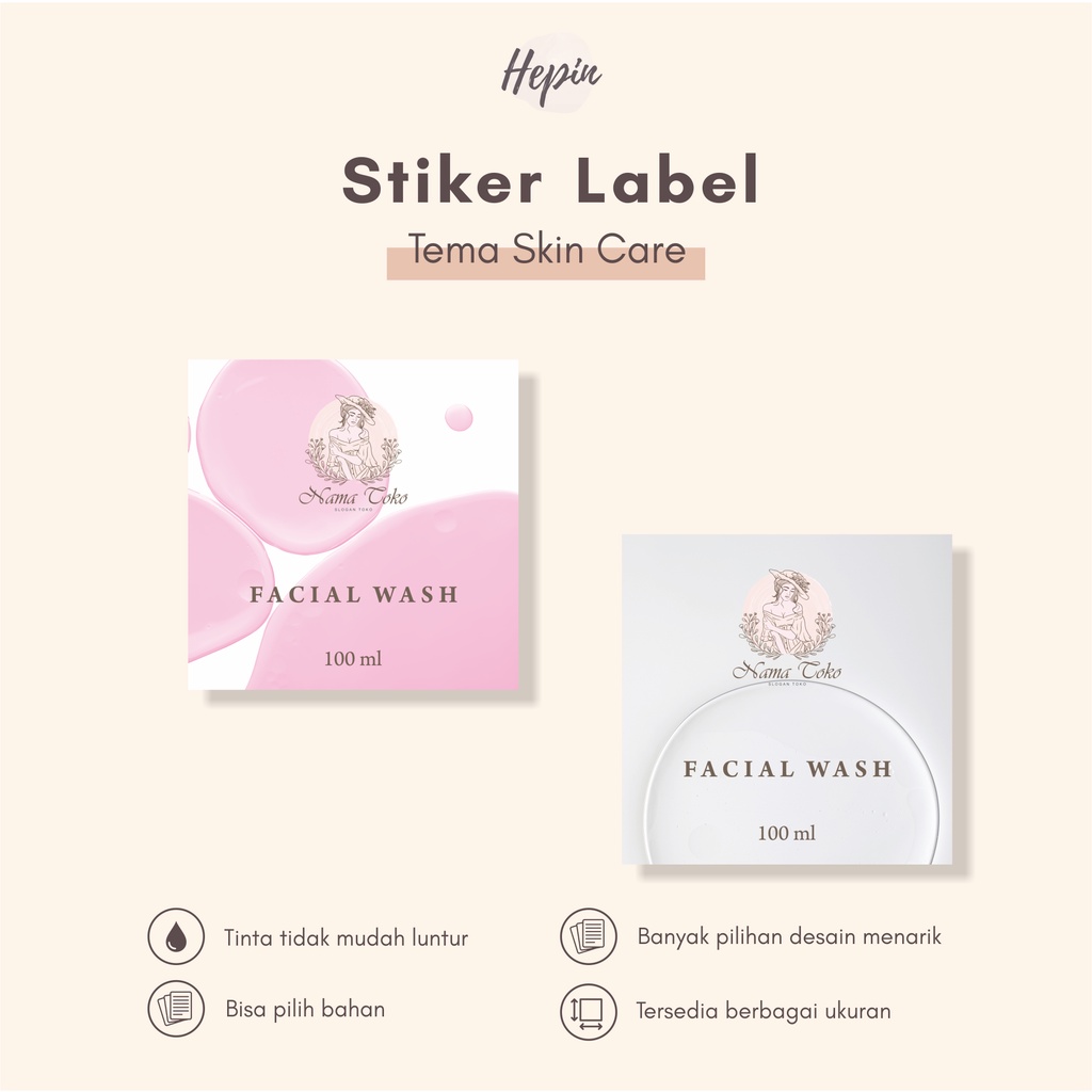 

stiker label edisi SKIN CARE-label skincare