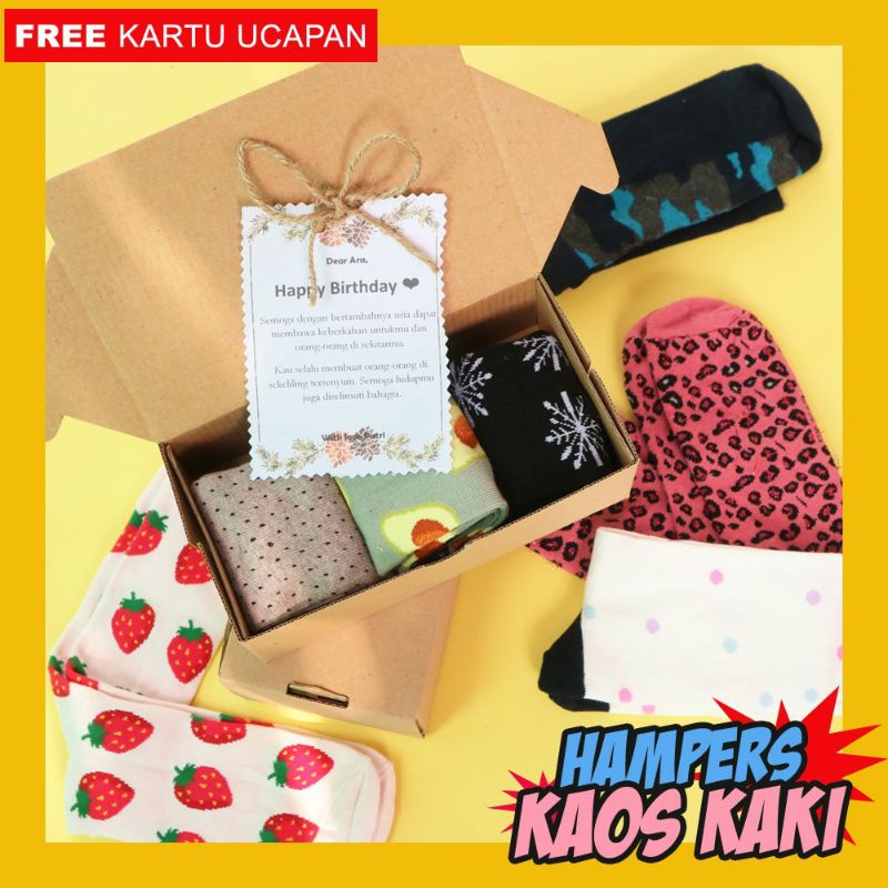 Hampers Kaos Kaki Cowok Cewek / Gift Box Kaos Kaki Tribal / Hadiah Ulang Tahun/ Birthday / Anniversary / Graduation/ Lebaran/ Idul Fitri