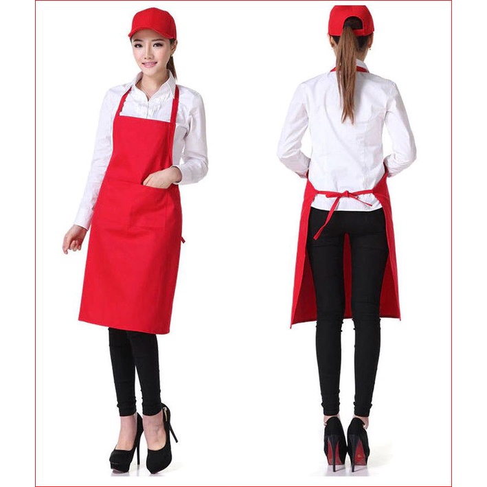 Apron/Celemek Polos - Merah