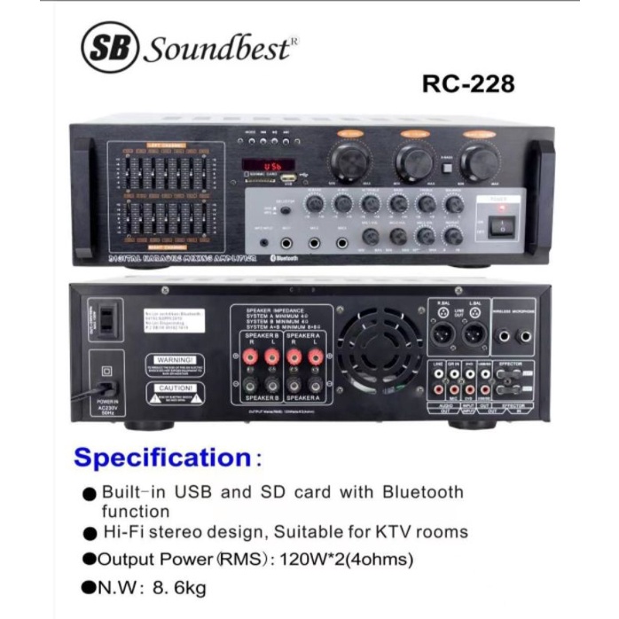 Ampli Soundbest Rc 228/Amplifier Soundbest