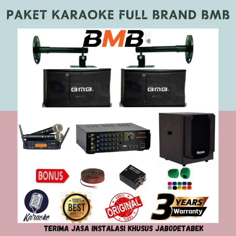 Paket Karaoke Bluetooth Full Brand BMB 10 inch Subwoofer BMB 12 inch