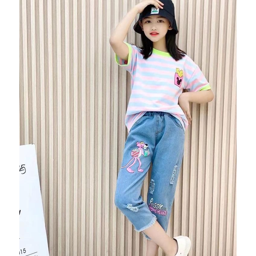 SC-168 SETELAN CELANA JEANS ANAK CEWEK TANGGUNG / BAJU KAOS ANAK ABG / SETELAN ANAK ABG / SETELAN AN