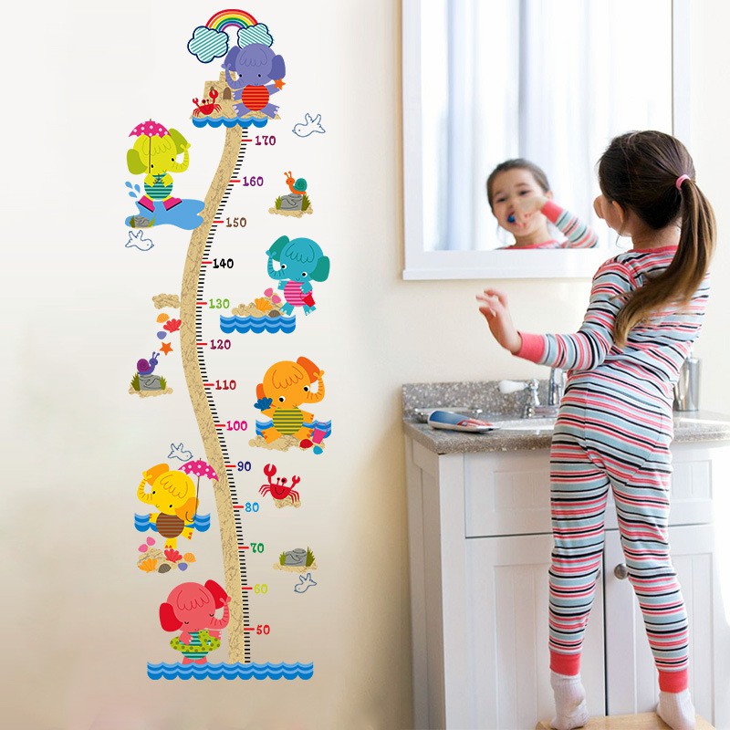 Reliza Wall Sticker Pengukur Tinggi Badan Gajah Anak Elephant animal Stiker Dinding LDR9267