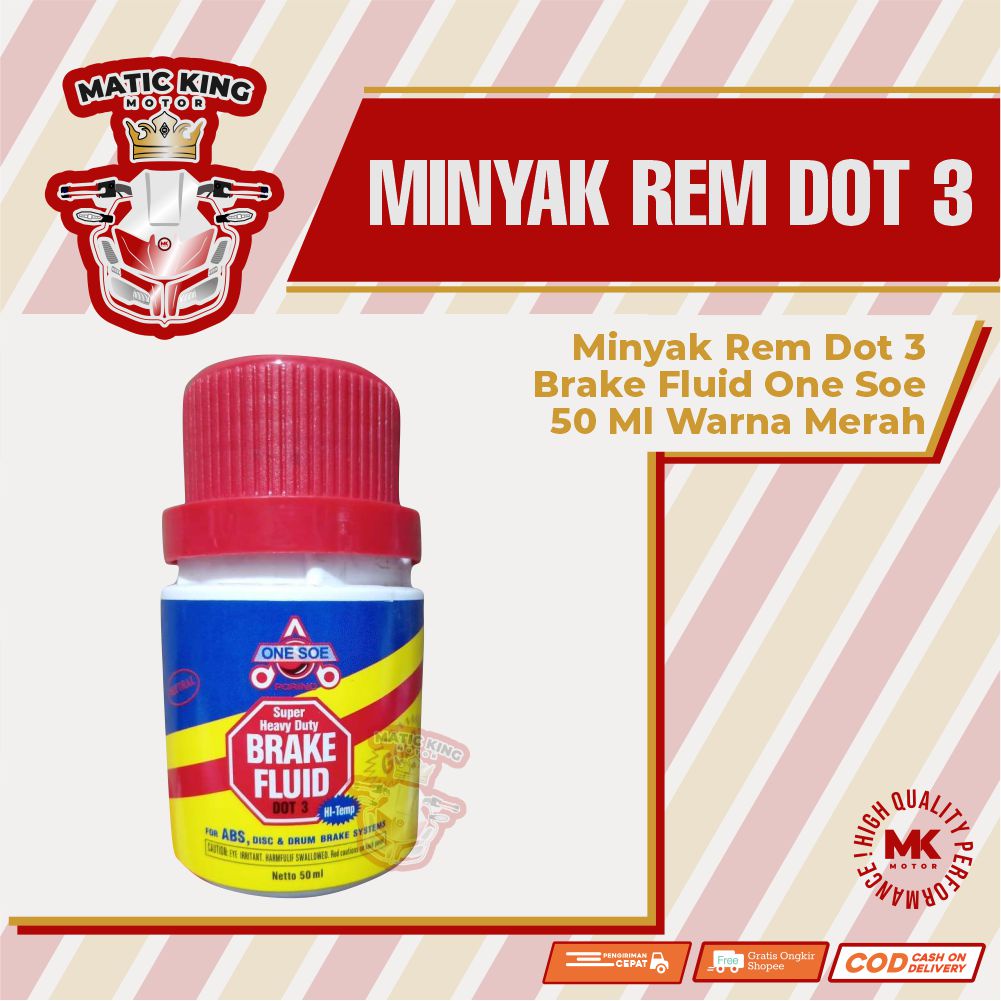 minyak rem dot 3 brake fluid One Soe 50ml warna merah