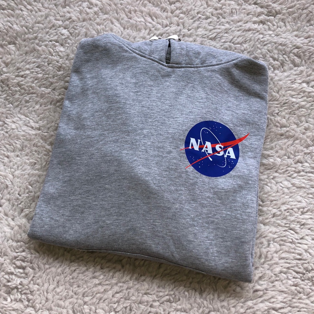 Sweater Hoodie NASA H&amp;M Premium Quality Fleece Tebal / Jaket NASA H&amp;M Terlaris