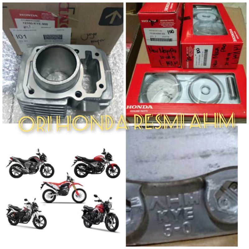 BLOK SEHER KOMPLIT KYE (CYLINDER COMP) ORI HONDA RESMI AHM 100% MEGAPRO NEW VERZA CRF150