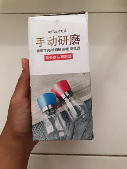 [dapur Emak] - Onetwocups Manual Glass Pepper Grinder - M15996 - Black