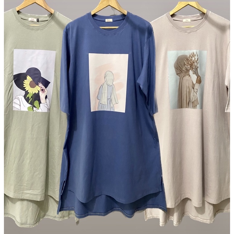 Long Tunik kaos premium jumbo LD 100 & 120