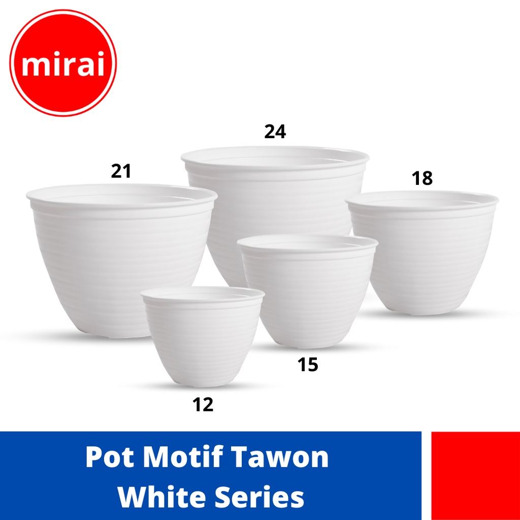 Mirai Pot Tanaman Hias Motif Tawon Putih